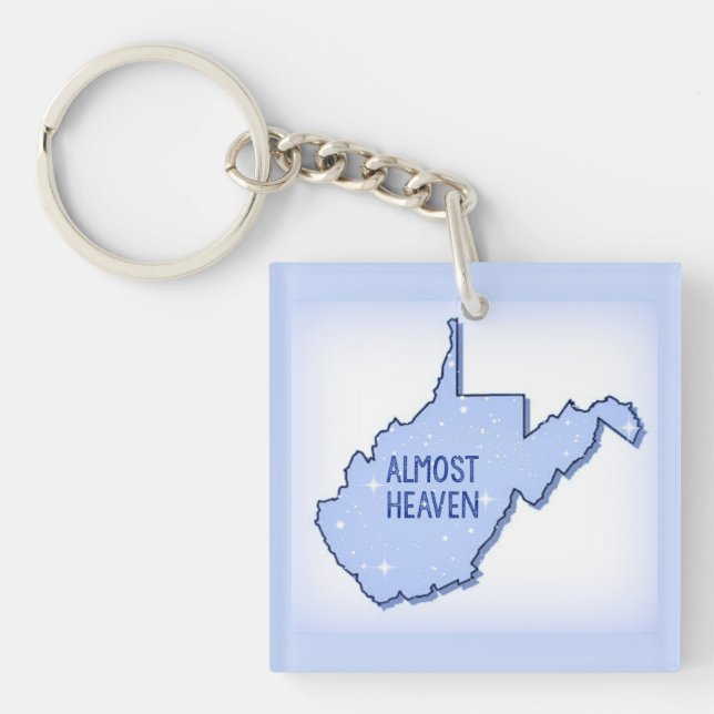 Nästan Heaven Väster Virginia State Pride Keychain (Framsidan)
