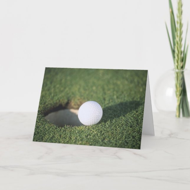 Nästan i Golf Boll på Grönten Card Kort (Framsida)