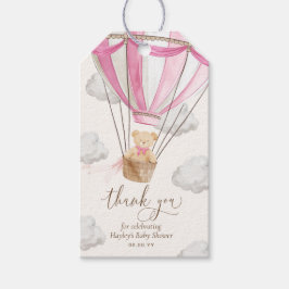 Nästan inte vänta Nallebjörn Rosa Tack Babyfirande Presentetikett