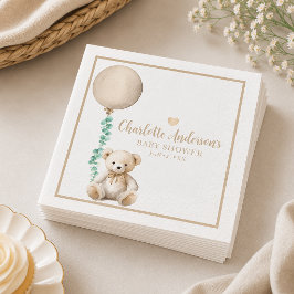 Nästan inte vänta Neutrala Teddybjörn Bebis Shower Pappersservett
