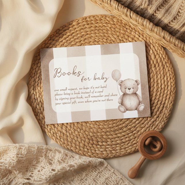 Nästan inte vänta Teddy Baby Shower Tilläggskort (
Bearly Wait neutral teddy baby shower design with soft beige and brown tones)