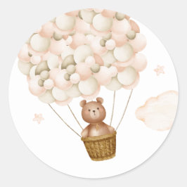 Nästan inte vänta Teddybjörn Baby Shower Förmån Runt Klistermärke
