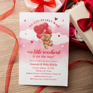 Nästan inte vänta Valentines Baby Shower inbjudan