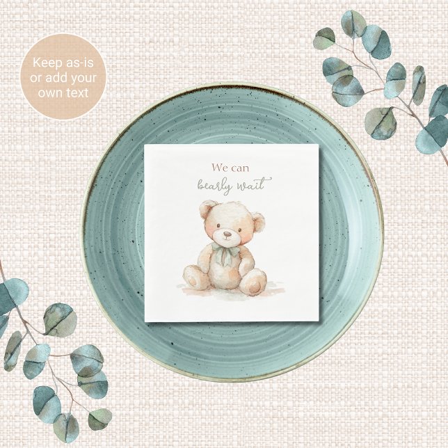 Nästan inte väntar baby shower servetter Teddy Bea (Skapare uppladdad)