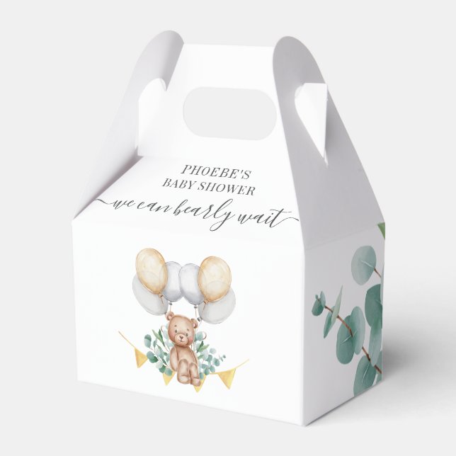 Nästan inte väntar Baby Shower Skog Björn Djur Presentaskar (Framsidan Sidan)