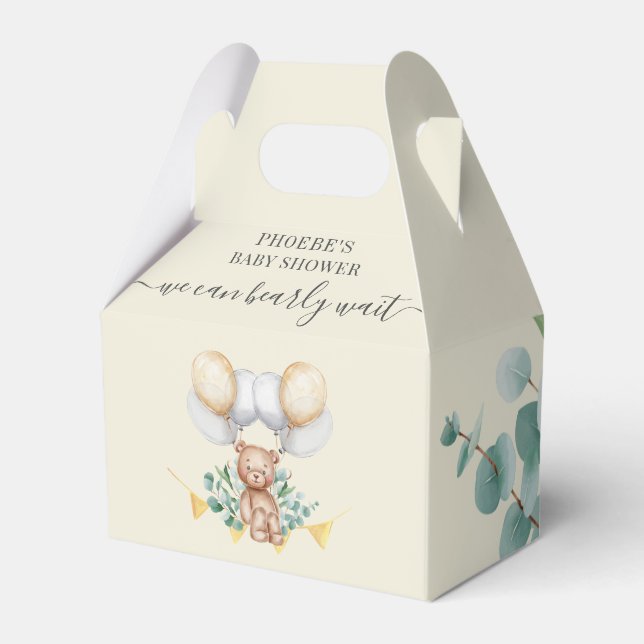 Nästan inte väntar Baby Shower Skog Björn Djur Presentaskar (Framsidan Sidan)