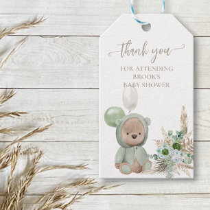 Nästan inte väntar grön boho björn present presentetikett
