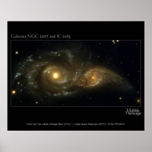 Nästan kolliderande Galaxies Hubble Telescope Poster