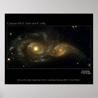 Nästan kolliderande Galaxies Hubble Telescope Poster