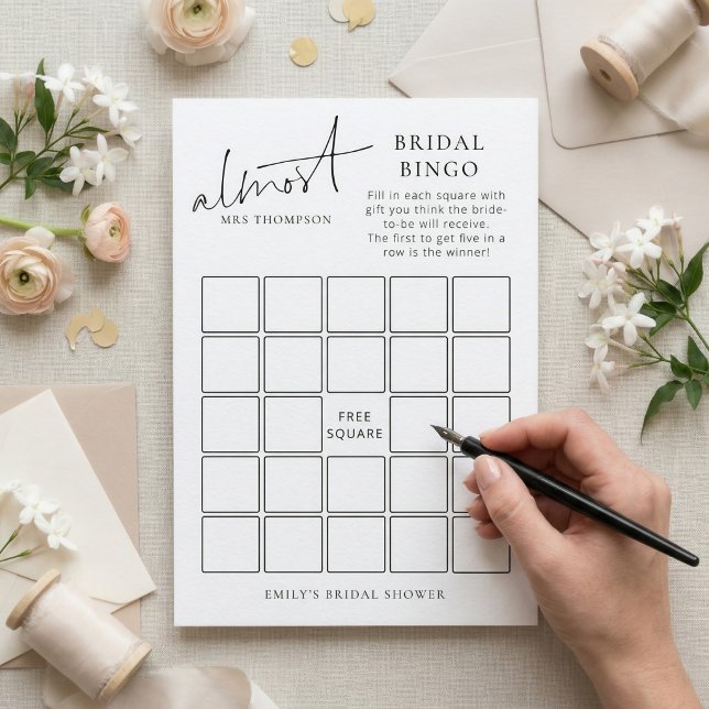 Nästan Mrs Bingo Bröllopsdusch Spelkort Inbjudningar (Skapare uppladdad)