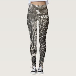 Nästan överallt 1 svartvit akrylmålning leggings