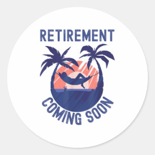 Nästan pensionerad Pension som kommer snart Funny  Runt Klistermärke