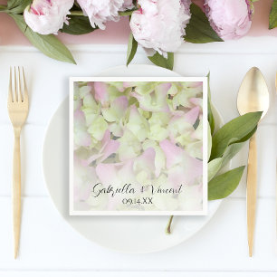 Nästan Rosa Hydrangea Blommigt Bröllop Pappersservett