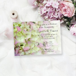 Nästan Rosa Hydrangea Blommigt Förlovningsfest Inbjudningar