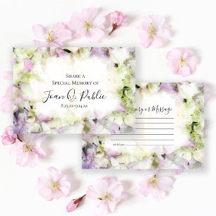 Nästan Rosa Hydrangea en minnesbegravning Anteckningskort