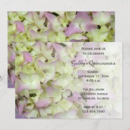 Nästan Rosa Hydrangea Flower Quinceanera Inbjudan