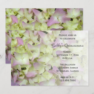 Nästan Rosa Hydrangea Flower Quinceanera Inbjudan
