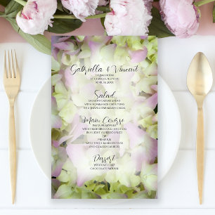 Nästan Rosa Hydrangea Flowers Bröllop Menu