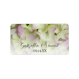 Nästan Rosa Hydrangea Wedding Favor-Märkre Adressetikett