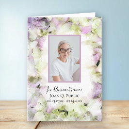 Nästan Rosa Hydrangeas Funeral Service är vikt Program