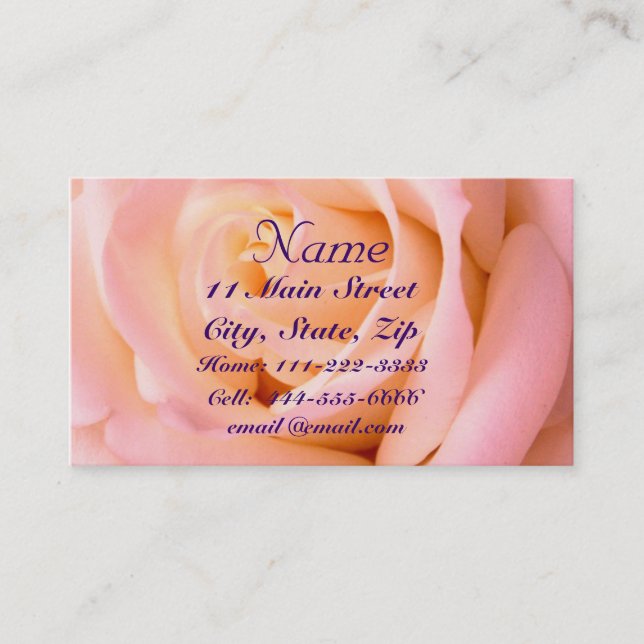 Nästan rosa profilera kortet visitkort (Framsida)