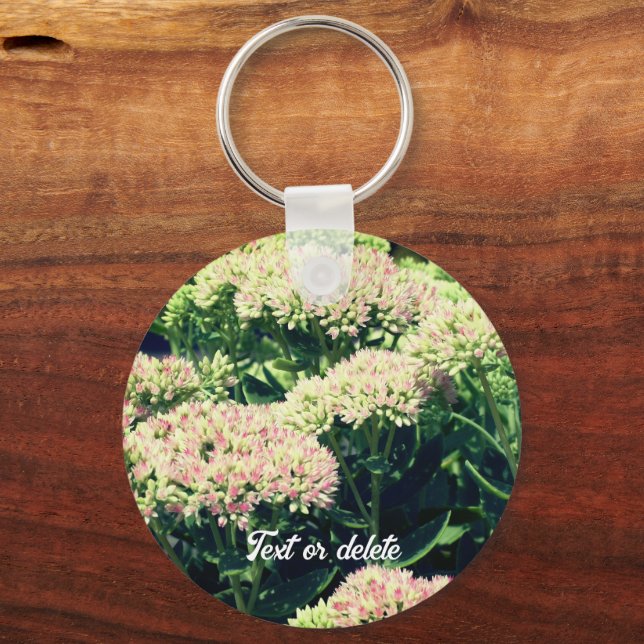 Nästan Sedum Flower-Personlig Nyckelring (Framsida)