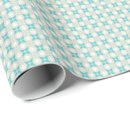 Nästan Shippo Teal och Cream Wrapping Papper Presentpapper