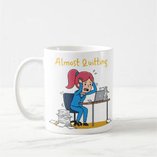 Nästan Sluta Roligt Utmattad Utbrändhet Kaffemugg