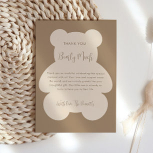 Nästan Väntar Beige Teddybjörn Bebis Shower Tack Kort