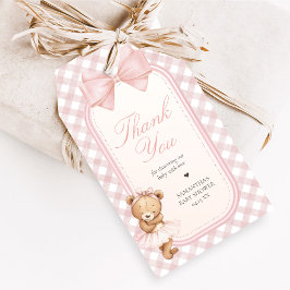 Nästan väntar Eleganta björn Bebis firande present Presentetikett