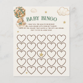 Nästan väntar gröna ballonger baby shower bingo sp