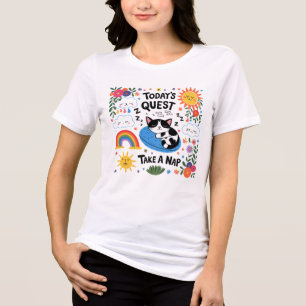 🐱 nästsökning: Ta en katt nap Cute-Tecknad T Shirt