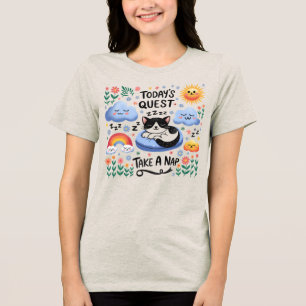 🐱 nästsökning: Ta en katt nap Cute-Tecknad T Shirt