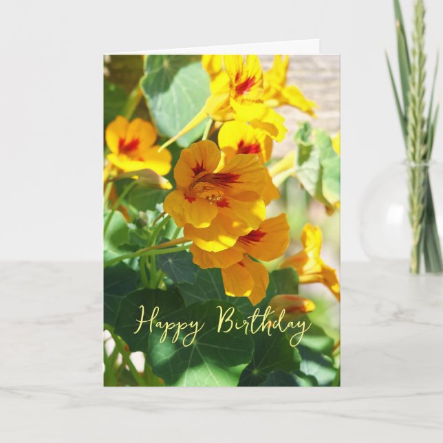 Nasturtium Birthday Kort (Framsida)