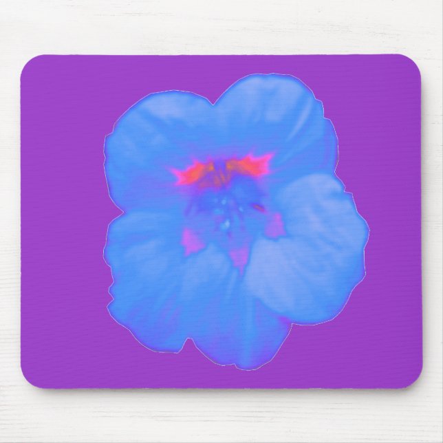 Nasturtium Bright Blue Mousepad Musmatta (Framsidan)