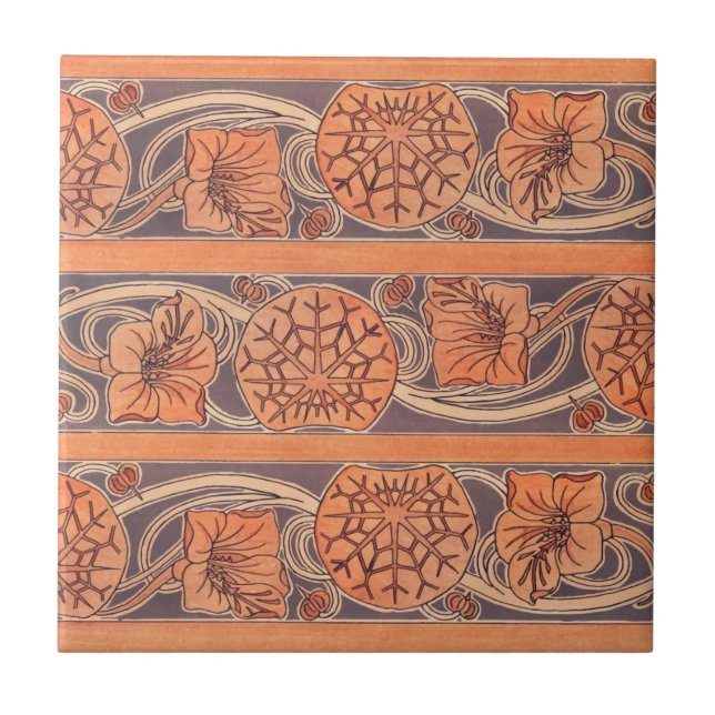 Nasturtium Burnt Orange Ceramic Tile Kakelplatta (Framsidan)