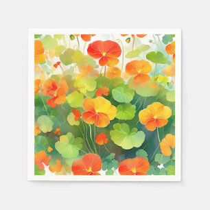 Nasturtium Flowers Vibrant Pappersservett