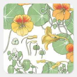 Nasturtium Fyrkantigt Klistermärke