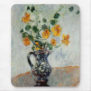 Nasturtium i Blue Vas av Monet Musmatta