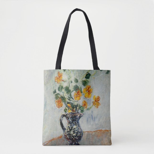 Nasturtium i Blue Vas av Monet Tygkasse (Framsida)