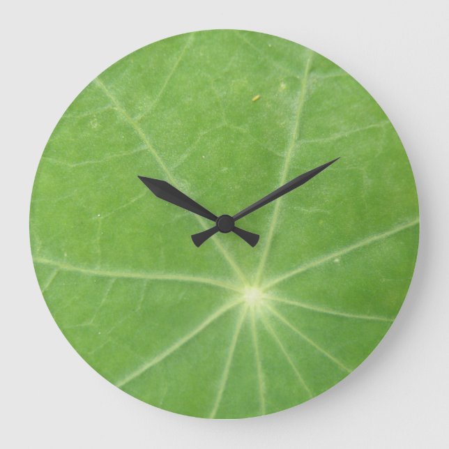Nasturtium Löv Wall Clock Stor Klocka (Framsida)