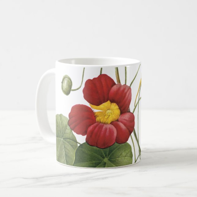Nasturtium(Tropaeolum majus) från Redouté Kaffemugg (Framsida vänster)