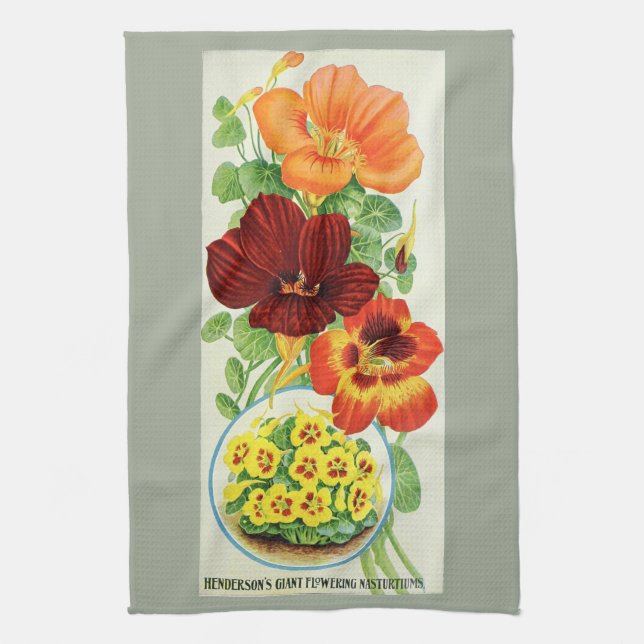 Nasturtiums av 1906 kökshandduk (Vertikal)