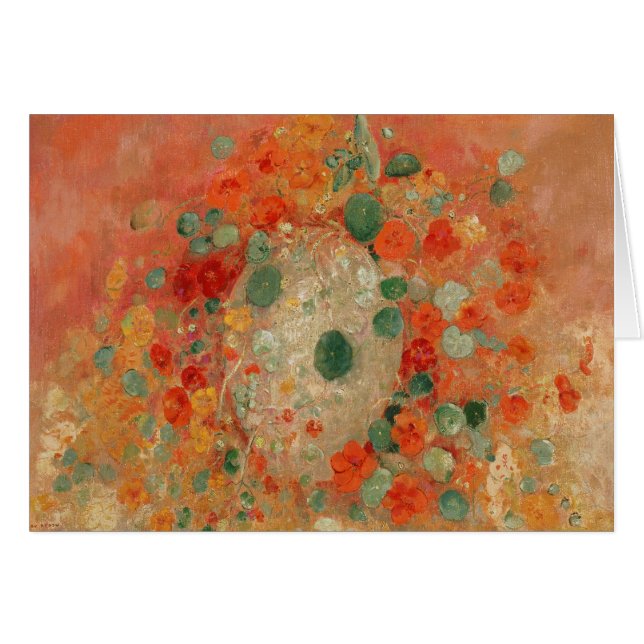 Nasturtiums av Odilon Redon Hälsningskort (Framsidan Horizontal)