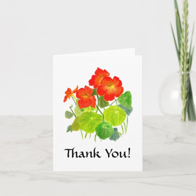 Nasturtiums Tack Notecard Kort (Framsida)