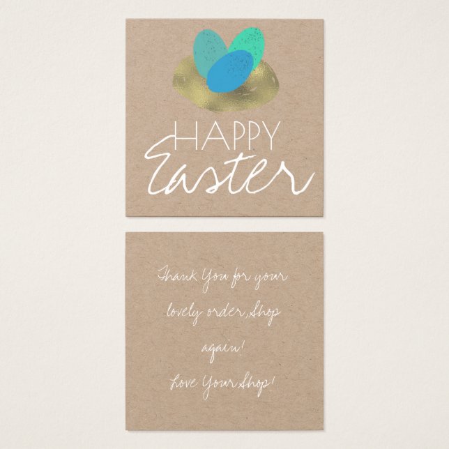 Nästverksamhet för ägg Påsk i Glad påsk Fyrkantigt Visitkort (Framsida & baksida)