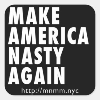Nasty America Sticker, 3 x 3 Fyrkantigt Klistermärke