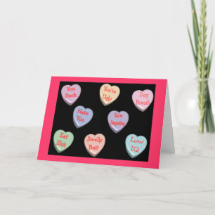 Nasty Candy Heart-meddelanden Velentine's Day Card Helgkort