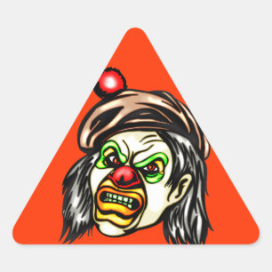 Nasty Evil Clown Triangelformat Klistermärke