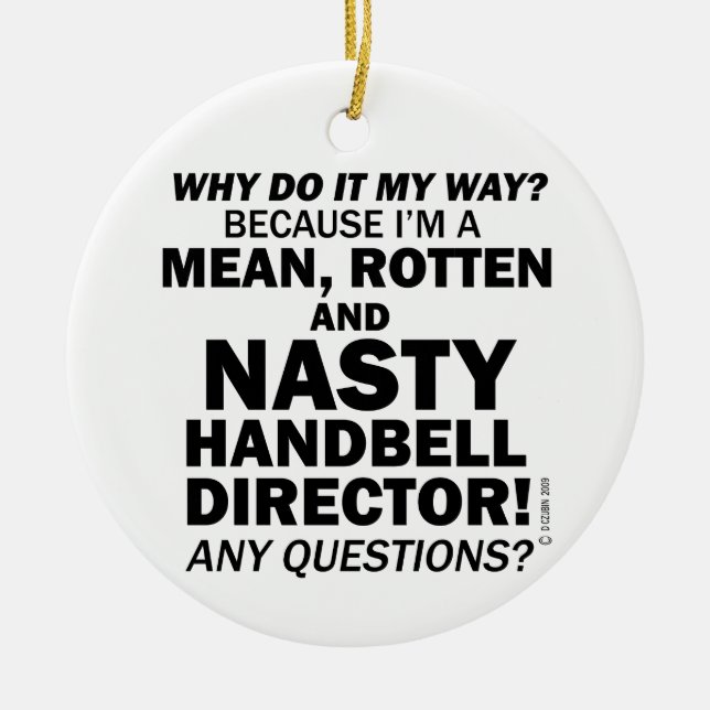 Nasty Handbell Director Julgransprydnad Keramik (Framsidan)